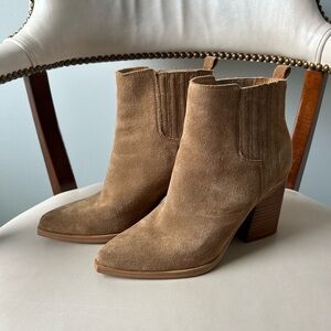 Marc Fisher brown pointed toe ankle boots